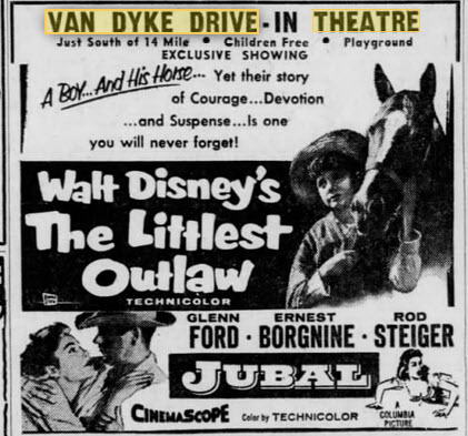 Van Dyke Drive-In Theatre - 01 Jun 1956 Ad